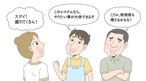 ポイントシステム Cardfeel は、盛りだくさんの機能！このシステムならやりたいことが出来て、新規客が増えます。